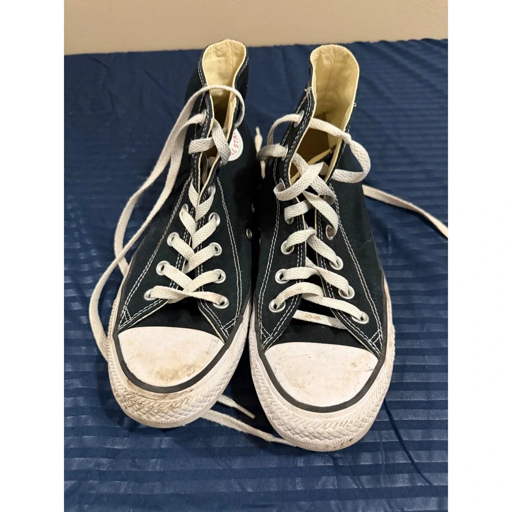 Converse Chuck Taylor All Star High Top Black Canvas Sneakers Mens 6 Womens 8